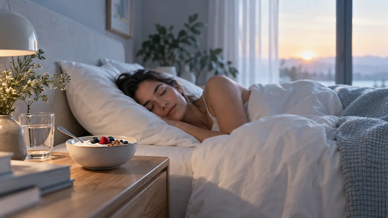 Illustration scientifique du lien entre microbiote intestinal et sommeil