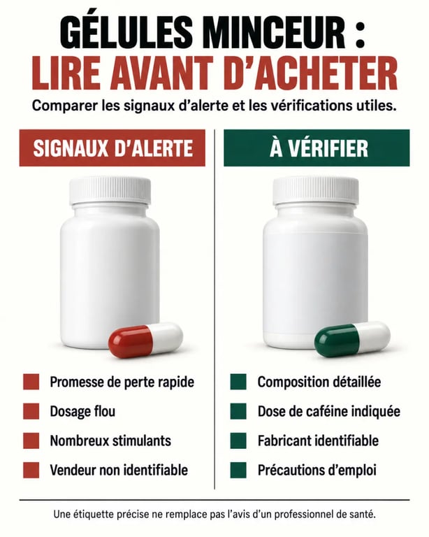 Infographie sur les critères de sécurité d’une gélule perte de poids extrême